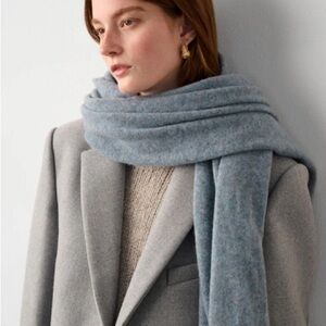 White+Warren Cashmere Mini  Scarf 1777T Bluestone Heather